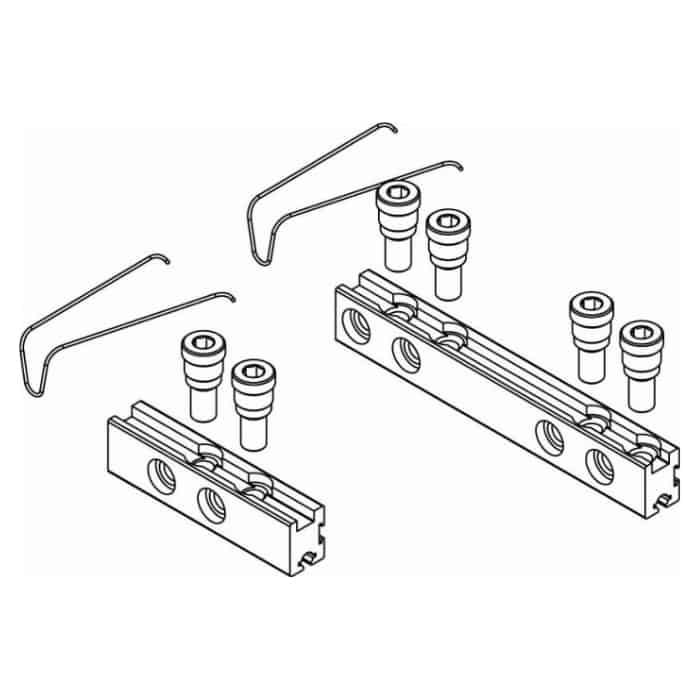 Snelle Levering Kit contropiastre Domina 05200 Giesse, per fissaggio cerniera 3 ali con gradino, materiale Alluminio
