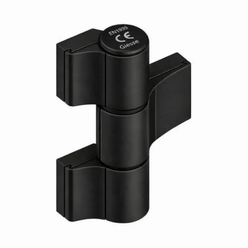 Alleen Vandaag Cerniera Domina HP 05161V Giesse per porta pesante, 3 ali, registrabile, interasse 62,5 mm, portata 180-200 Kg, Alluminio finitura Nero