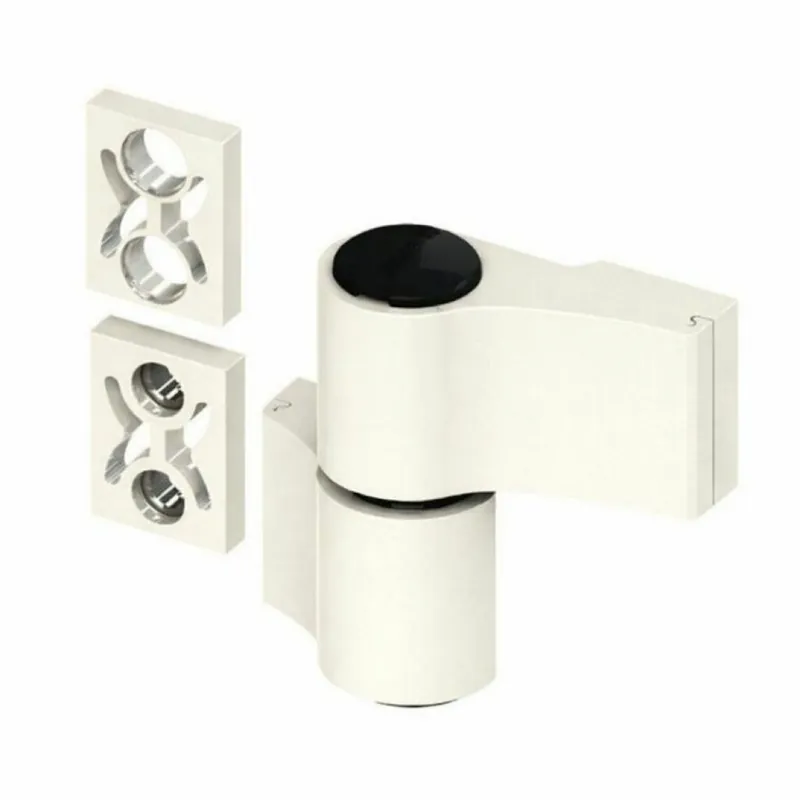 Betrouwbaar Cerniera Domina HP 05158V Giesse per porta pesante, 2 ali, registrabile, interasse 62,5 mm, portata 160-180 Kg, Alluminio finitura Perla