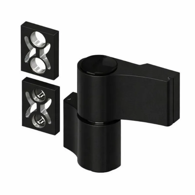 Hete Deal Cerniera Domina HP 05158V Giesse per porta pesante, 2 ali, registrabile, interasse 62,5 mm, portata 120-140 Kg, Alluminio finitura Nero