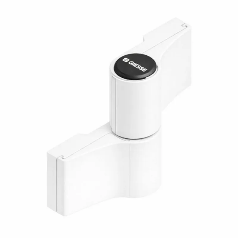 Uitverkoop Cerniera Domina HP 05166V Giesse per porta pesante, 2 ali, registrabile, interasse 84 mm, portata 120-140 Kg, Alluminio finitura Bianco
