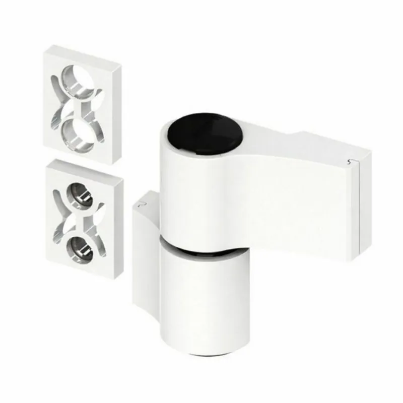 Cerniera Domina HP 05158V Giesse per porta pesante, 2 ali, registrabile, interasse 55,5 mm, portata 120-140 Kg, Alluminio finitura Bianco Laatste Kans