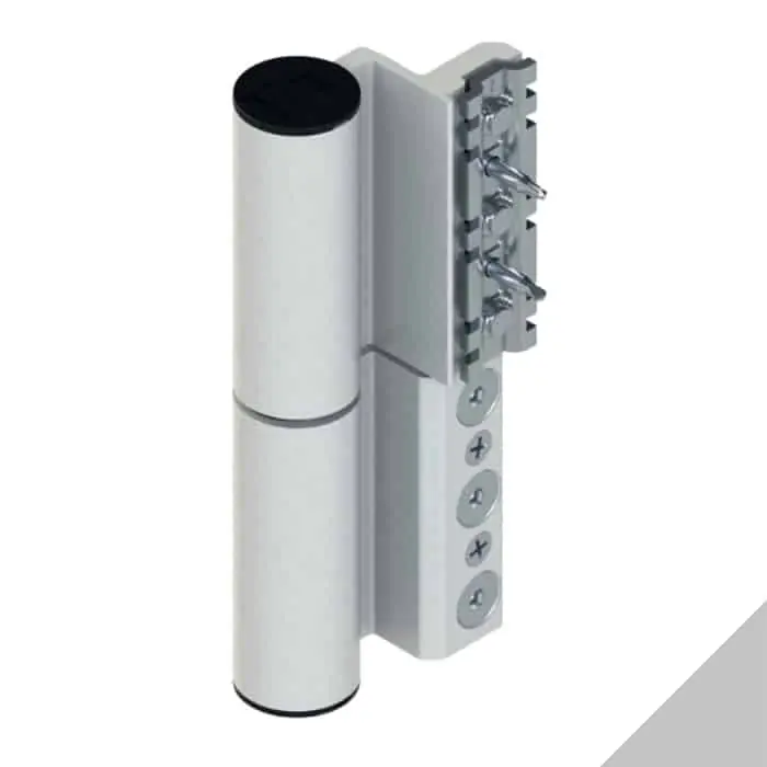 Cerniera Fulcra 00702 Giesse per serramento complanare, profilo CU, registrabile, altezza 142 mm, portata 120-150 Kg, Alluminio finitura Argento Beperkt Aanbod