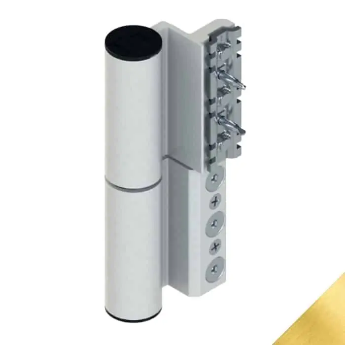 Alleen Vandaag Cerniera Fulcra 00700 Giesse per serramento, profilo CU, registrabile, altezza 142 mm, portata 120-150 Kg, Alluminio finitura Oro