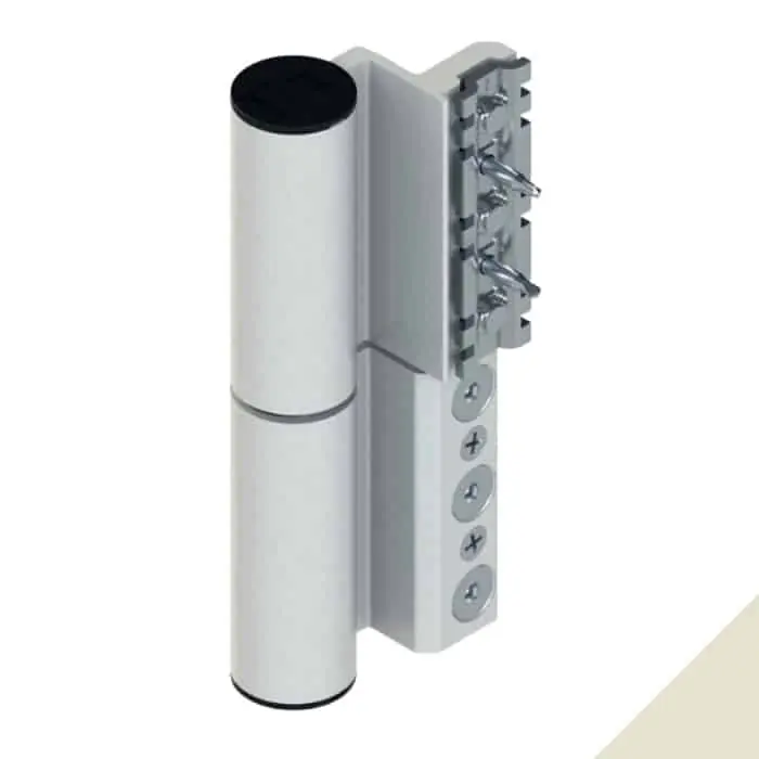 Gecertificeerd Cerniera Fulcra 00700 Giesse per serramento, profilo CU, registrabile, altezza 142 mm, portata 120-150 Kg, Alluminio finitura Perla