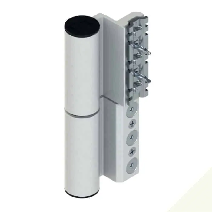 Favoriet Cerniera Fulcra 00700 Giesse per serramento, profilo CU, registrabile, altezza 142 mm, portata 120-150 Kg, Alluminio finitura Bianco