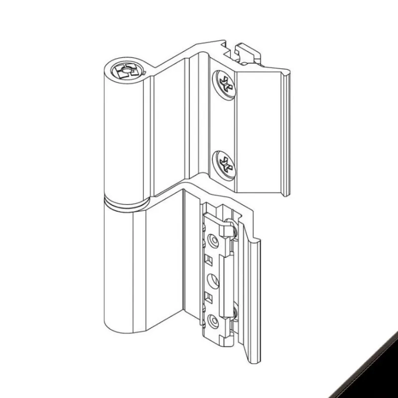 Weekendaanbieding Cerniera Flash Base 00126U Giesse per finestra, profilo Erre 50, Reversibile, altezza 93 mm, portata 75-85 Kg, Alluminio finitura Nero