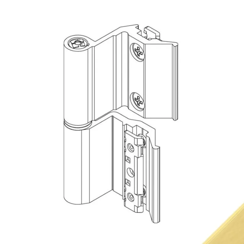 Cerniera Flash Base 00126U Giesse per finestra, profilo Erre 50, Reversibile, altezza 93 mm, portata 75-85 Kg, Alluminio finitura Oro Lage Kosten
