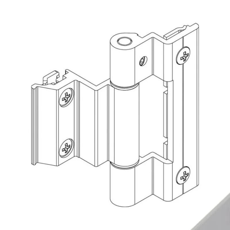 Cerniera Bridge 2 00601N Giesse per terza anta del serramento, profilo CU, altezza 93 mm, portata 90-100 Kg, Alluminio finitura Argento Koop Vandaag