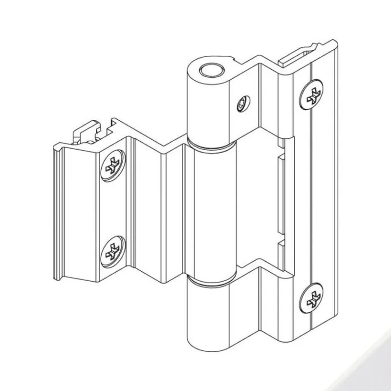 Cerniera Bridge 2 00601N Giesse per terza anta del serramento, profilo CU, altezza 93 mm, portata 90-100 Kg, Alluminio finitura Bianco Korting