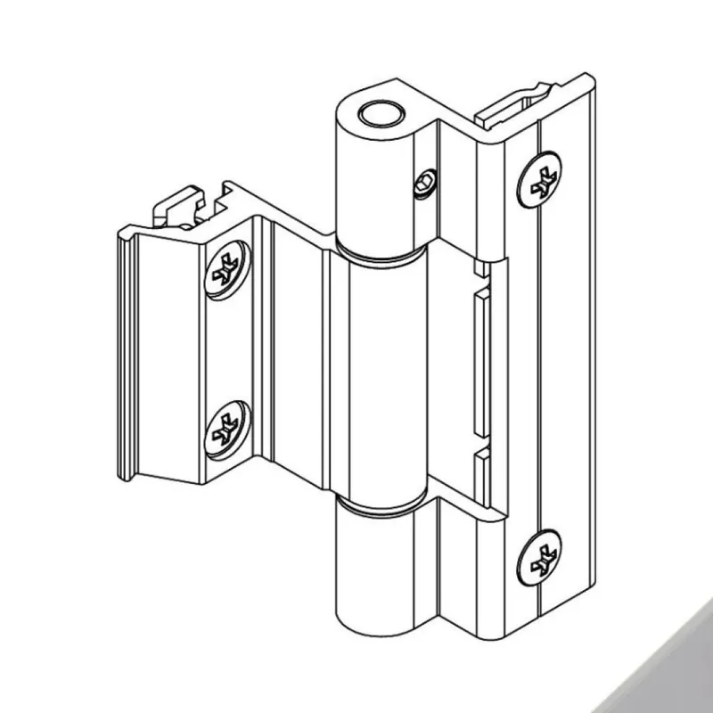 Veilige Betaling Cerniera Bridge 2 00602N Giesse per anta sporgere o ribalta, profilo Erre 40, altezza 93 mm, portata 90-100 Kg, Alluminio finitura Argento