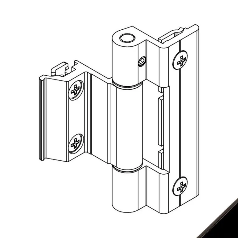 Hoge Kwaliteit Cerniera Bridge 2 00602N Giesse per anta sporgere o ribalta, profilo Erre 40, altezza 93 mm, portata 90-100 Kg, Alluminio finitura Nero
