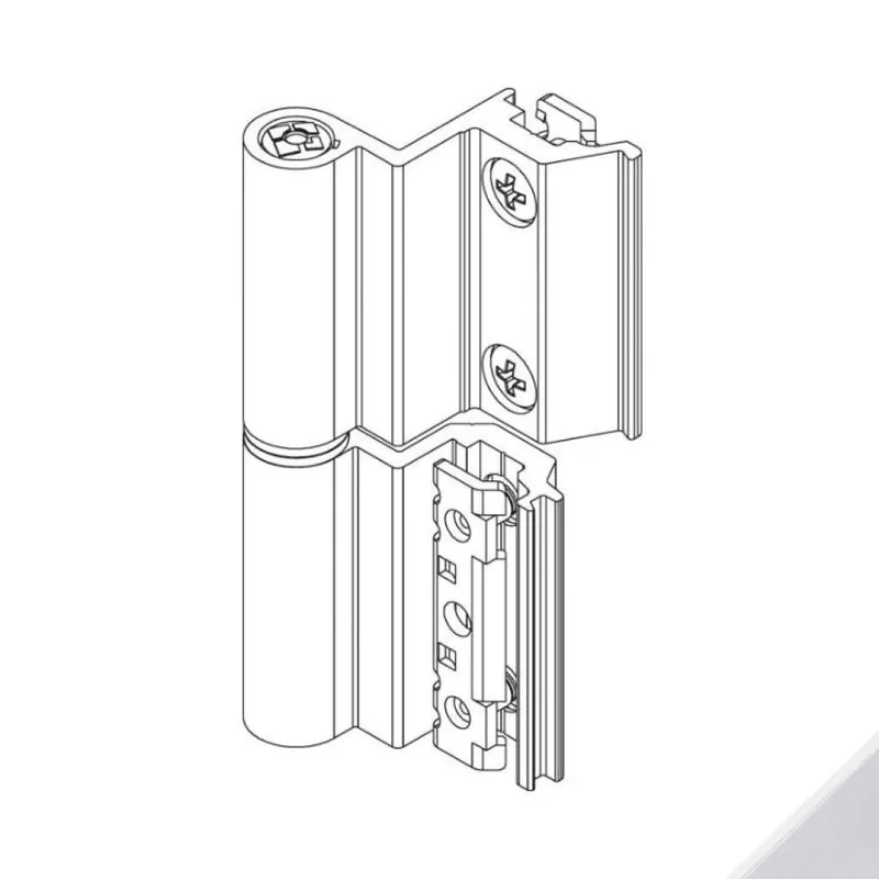 Cerniera Flash Base 00121U Giesse per terza anta, profilo CU, altezza 93 mm, portata 75-85 Kg, Alluminio finitura Argento Metalizzato Nu Kopen