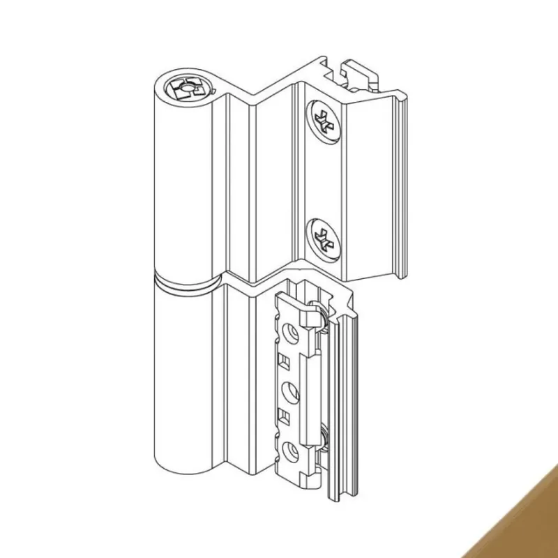 Populair Cerniera Flash Base 00121U Giesse per terza anta, profilo CU, altezza 93 mm, portata 75-85 Kg, Alluminio finitura Euro Bronzo