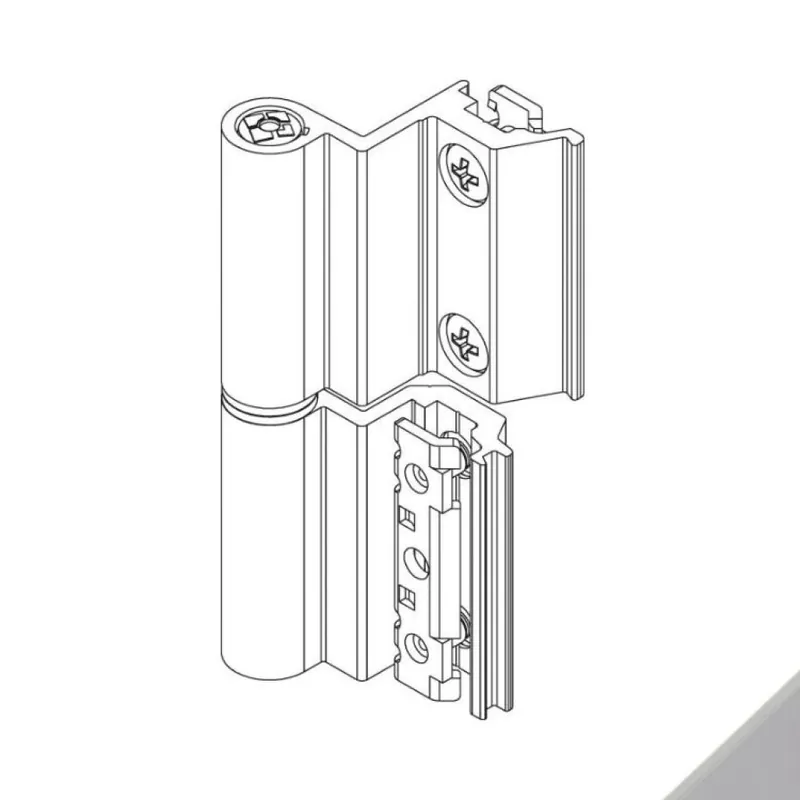 Beste Prijs Cerniera Flash Base 00121U Giesse per terza anta, profilo CU, altezza 93 mm, portata 75-85 Kg, Alluminio finitura Argento