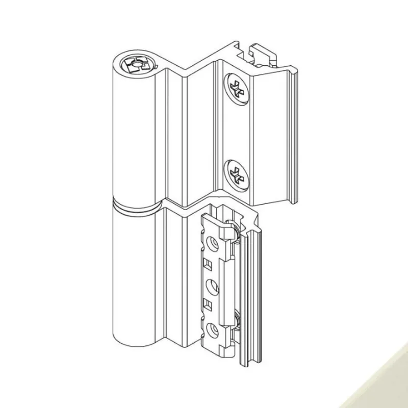 Goedkoop Cerniera Flash Base 00121U Giesse per terza anta, profilo CU, altezza 93 mm, portata 75-85 Kg, Alluminio finitura Perla