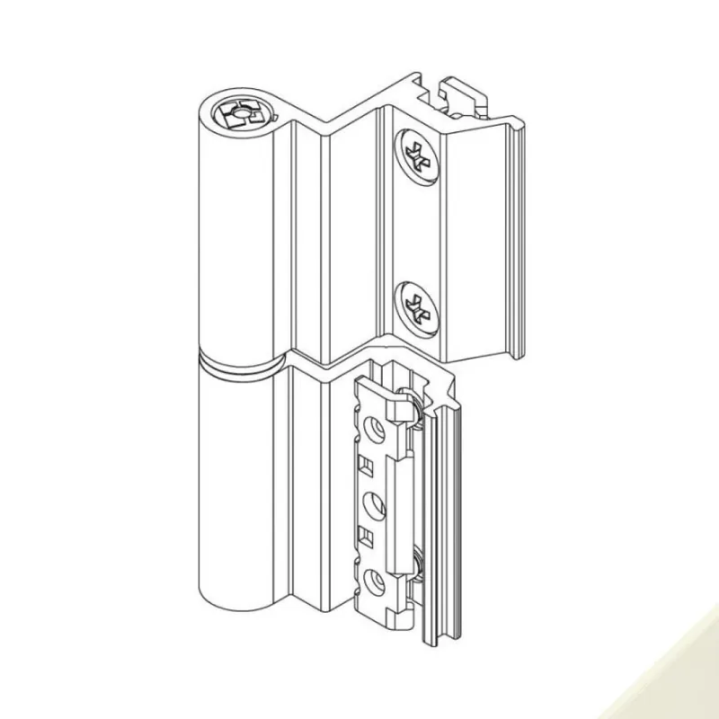 Voordeelprijs Cerniera Flash Base 00121U Giesse per terza anta, profilo CU, altezza 93 mm, portata 75-85 Kg, Alluminio finitura Crema