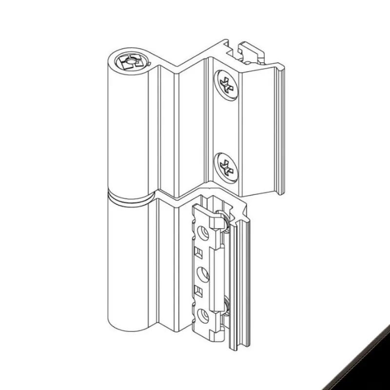 Meest Verkocht Cerniera Flash Base 00121U Giesse per terza anta, profilo CU, altezza 93 mm, portata 75-85 Kg, Alluminio finitura Nero