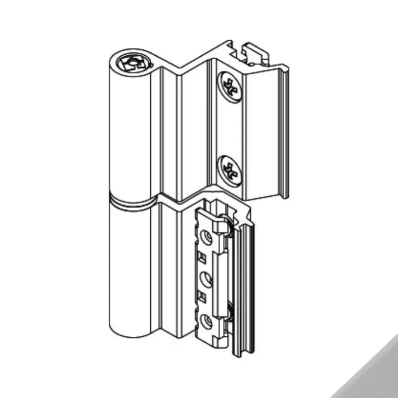 Must-Have Cerniera Flash Base 00143U Giesse per terza anta, profilo CU-GOLD, altezza 93 mm, portata 75-85 Kg, Alluminio finitura Argento Anodizzato