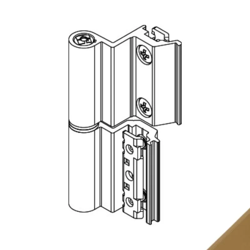 Koopje Cerniera Flash Base 00143U Giesse per terza anta, profilo CU-GOLD, altezza 93 mm, portata 75-85 Kg, Alluminio finitura Bronzo