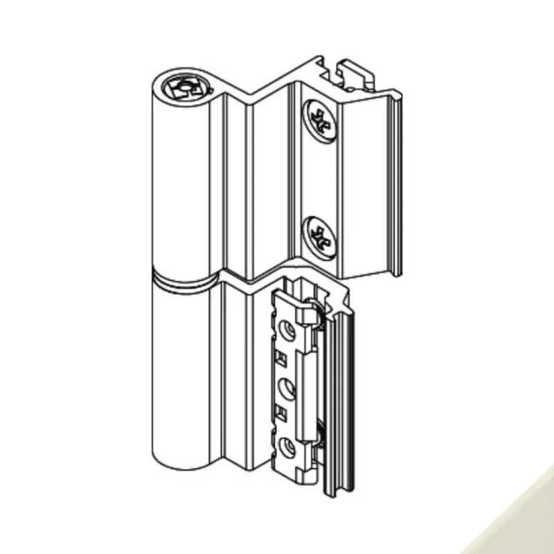 Cerniera Flash Base 00143U Giesse per terza anta, profilo CU-GOLD, altezza 93 mm, portata 75-85 Kg, Alluminio finitura Perla Populair