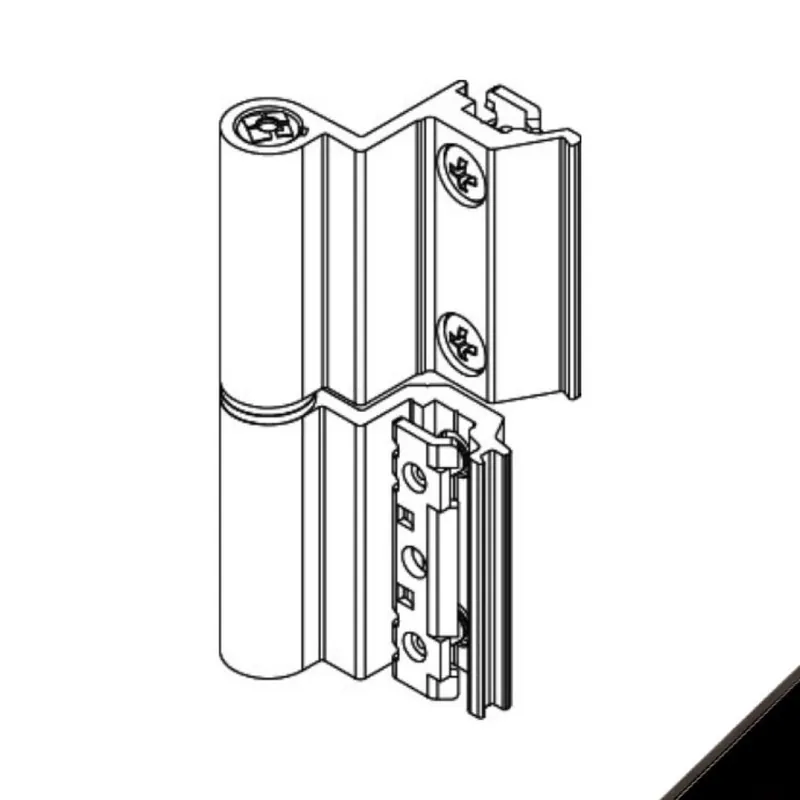 Veilige Betaling Cerniera Flash Base 00143U Giesse per terza anta, profilo CU-GOLD, altezza 93 mm, portata 75-85 Kg, Alluminio finitura Nero
