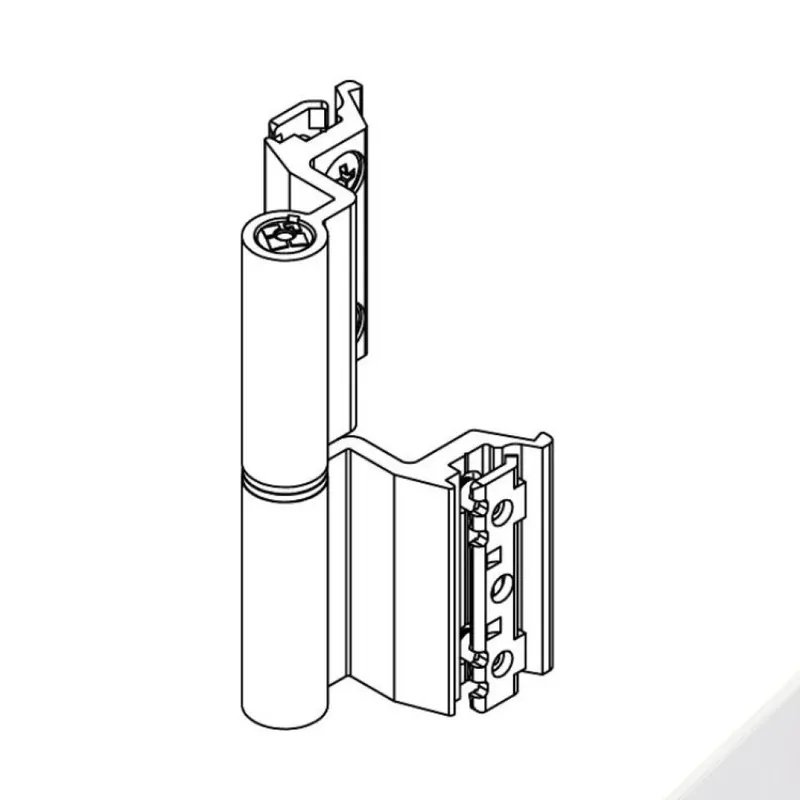 Lage Kosten Cerniera Flash Base 00129U Giesse per terza anta, profilo Erre 40, altezza 93 mm, portata 75-85 Kg, Alluminio finitura Bianco