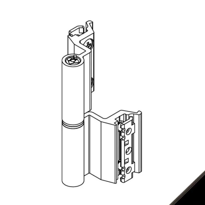 Cerniera Flash Base 00129U Giesse per terza anta, profilo Erre 40, altezza 93 mm, portata 75-85 Kg, Alluminio finitura Nero Op = Op