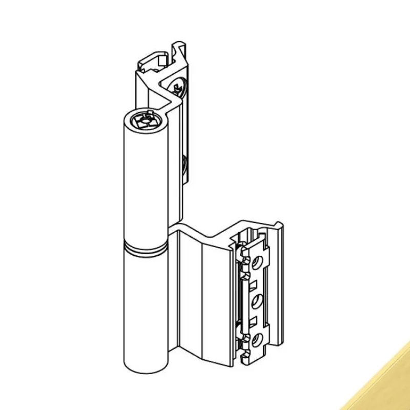 Cerniera Flash Base 00129U Giesse per terza anta, profilo Erre 40, altezza 93 mm, portata 75-85 Kg, Alluminio finitura Oro Voordeelprijs