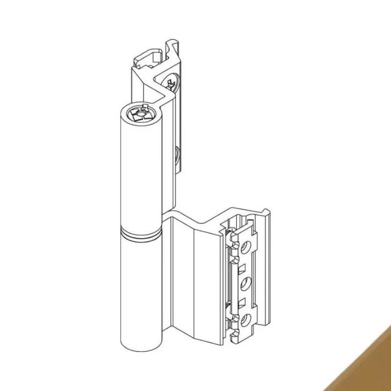 Uitverkoop Cerniera Flash Base 00127U Giesse per terza anta, profilo Erre 50, altezza 93 mm, portata 75-85 Kg, Alluminio finitura Bronzo