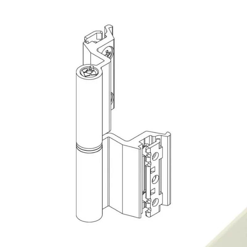Express Levering Cerniera Flash Base 00127U Giesse per terza anta, profilo Erre 50, altezza 93 mm, portata 75-85 Kg, Alluminio finitura Perla