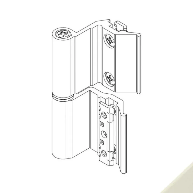 Alleen Vandaag Cerniera Flash Base 00126U Giesse per finestra, profilo Erre 50, Reversibile, altezza 93 mm, portata 75-85 Kg, Alluminio finitura Perla