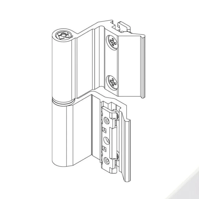 Koopje Cerniera Flash Base 00126U Giesse per finestra, profilo Erre 50, Reversibile, altezza 93 mm, portata 75-85 Kg, Alluminio finitura Bianco