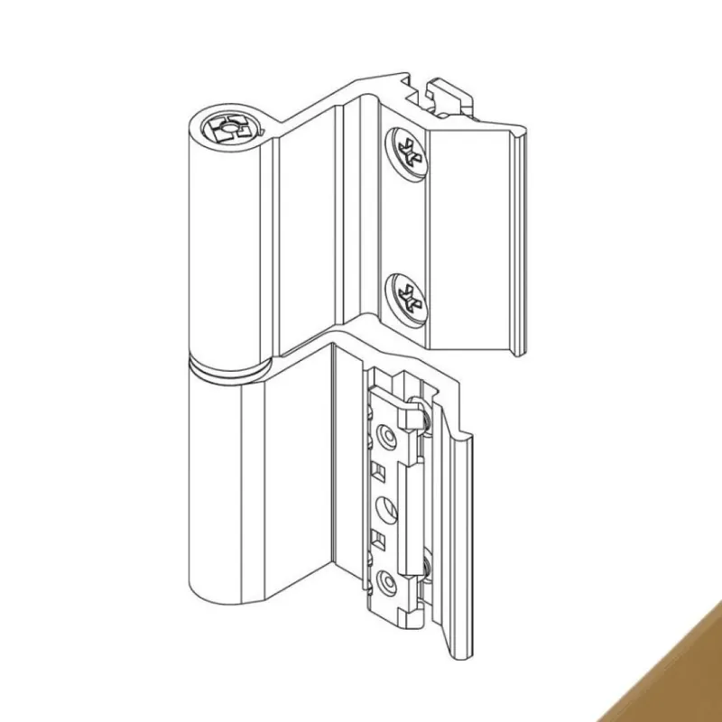 Premium Cerniera Flash Base 00126U Giesse per finestra, profilo Erre 50, Reversibile, altezza 93 mm, portata 75-85 Kg, Alluminio finitura Bronzo