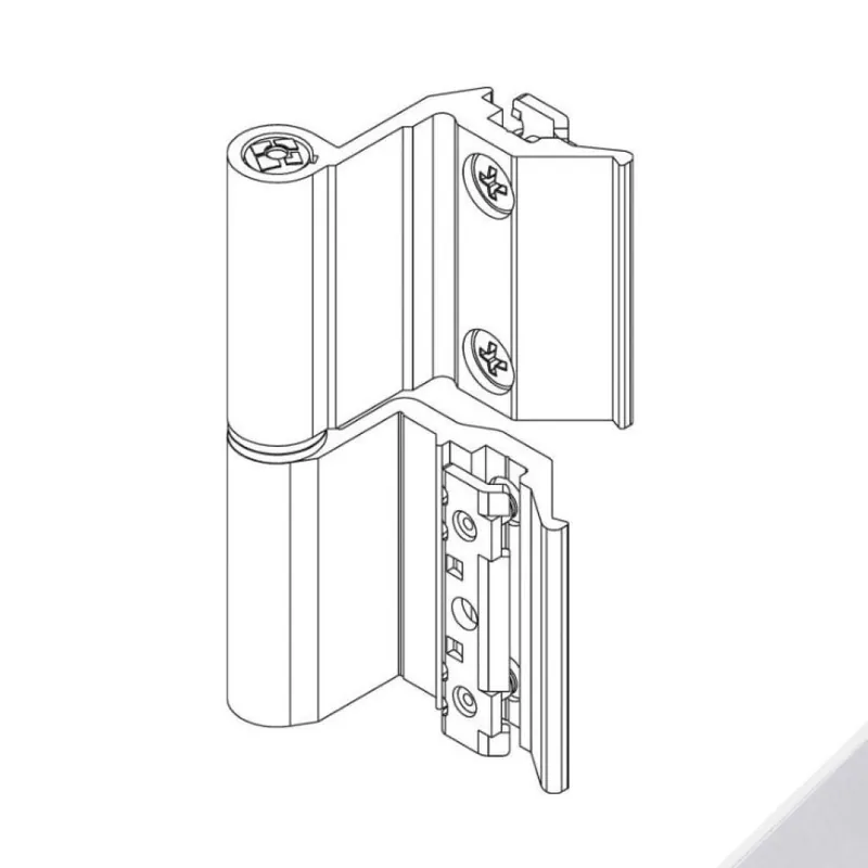 Cerniera Flash Base 00126U Giesse per finestra, profilo Erre 50, Reversibile, altezza 93 mm, portata 75-85 Kg, Alluminio finitura Argento Anodizzato Korting