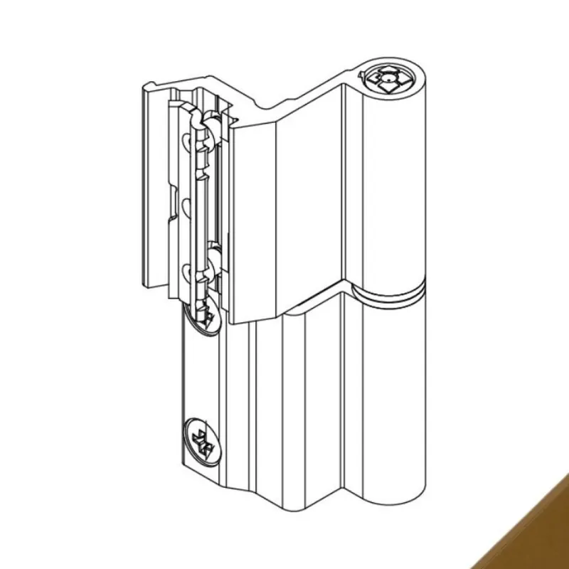Superprijs Cerniera Flash Base 00128U Giesse per finestra, profilo Erre 40, Reversibile, altezza 93 mm, portata 75-85 Kg, Alluminio finitura Marrone
