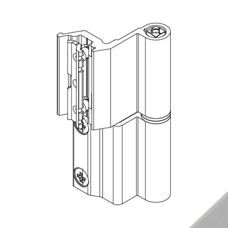 Cerniera Flash Base 00128U Giesse per finestra, profilo Erre 40, Reversibile, altezza 93 mm, portata 75-85 Kg, Alluminio finitura Argento Gecertificeerd