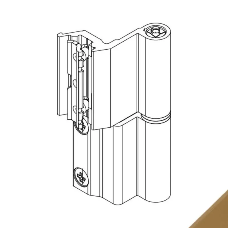 Cerniera Flash Base 00128U Giesse per finestra, profilo Erre 40, Reversibile, altezza 93 mm, portata 75-85 Kg, Alluminio finitura Bronzo Tijdelijk Beschikbaar