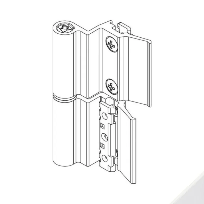 Cerniera Flash Base 00278U Giesse per terza anta complanare, profilo DOMAL 40, altezza 93 mm, portata 75-85 Kg, Alluminio finitura Bianco Laatste Kans