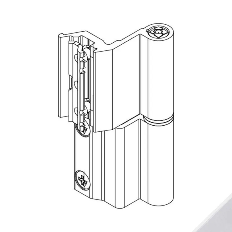 Cerniera Flash Base 00128U Giesse per finestra, profilo Erre 40, Reversibile, altezza 93 mm, portata 75-85 Kg, Alluminio finitura Argento Anodizzato Must-Have