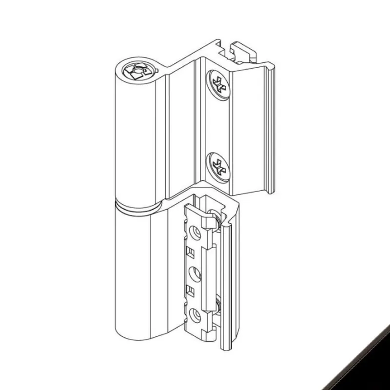 Cerniera Flash Base 00122U Giesse per finestra, profilo CU-NC, Reversibile, altezza 93 mm, portata 75-85 Kg, Alluminio finitura Nero Exclusieve Aanbieding