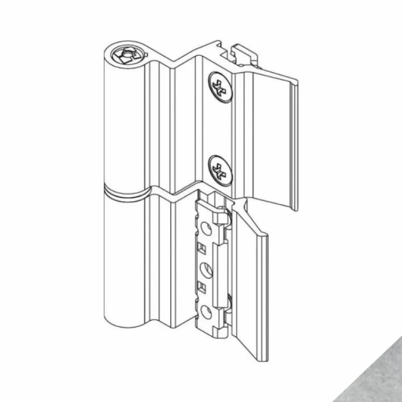 Must-Have Cerniera Flash Base 00278U Giesse per terza anta complanare, profilo DOMAL 40, altezza 93 mm, portata 75-85 Kg, Alluminio finitura Argento Anodizzato