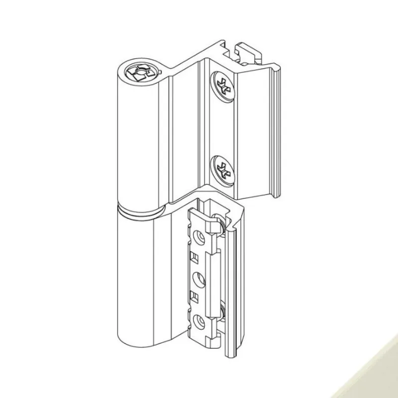 Cerniera Flash Base 00122U Giesse per finestra, profilo CU-NC, Reversibile, altezza 93 mm, portata 75-85 Kg, Alluminio finitura Perla Hoge Kwaliteit