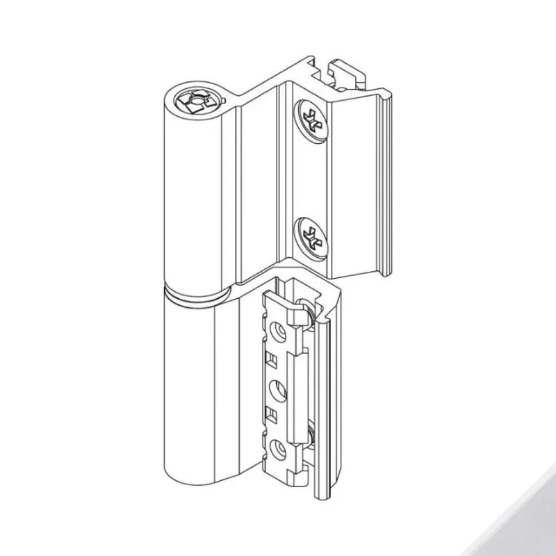 Cerniera Flash Base 00122U Giesse per finestra, profilo CU-NC, Reversibile, altezza 93 mm, portata 75-85 Kg, Alluminio finitura Argento Anodizzato Nieuw