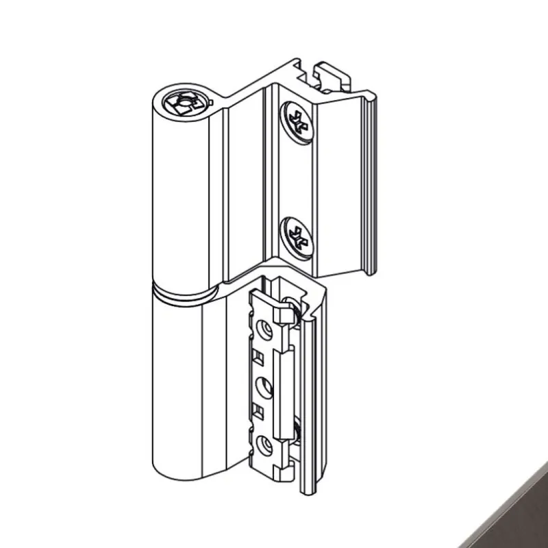 Cerniera Flash Base 00120U Giesse per finestra, profilo CU, Reversibile, altezza 93 mm, portata 75-85 Kg, Alluminio finitura Bronzo Scuro Betrouwbaar