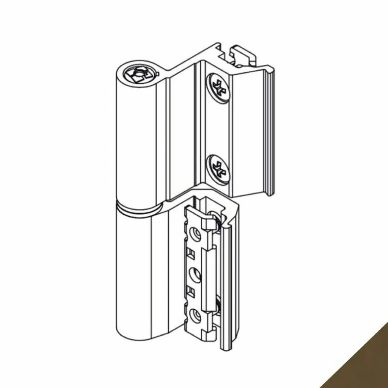 Cerniera Flash Base 00120U Giesse per finestra, profilo CU, Reversibile, altezza 93 mm, portata 75-85 Kg, Alluminio finitura Euro Bronzo Meest Verkocht