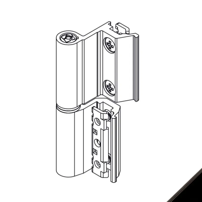 Cerniera Flash Base 00120U Giesse per finestra, profilo CU, Reversibile, altezza 93 mm, portata 75-85 Kg, Alluminio finitura Nero Alleen Vandaag