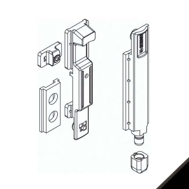 Catenaccio Giap 02111 Giesse per anta e ribalta, profilo CU, registrabile + 0,8 mm, Poliammide e Acciaio finitura Nero Merkproduct