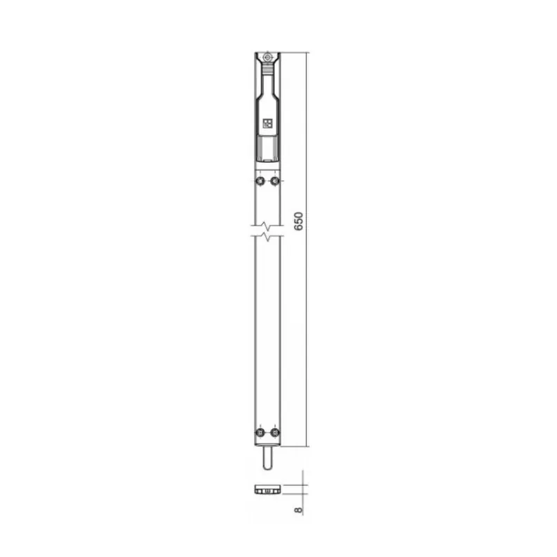 Shop Nu Catenaccio a leva Maya 02083 Giesse per porta con profilo, lunghezza 650 mm, spessore 8 mm, Zama finitura Argento