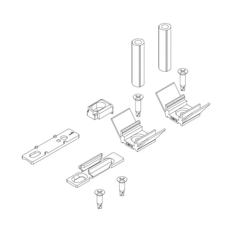 Nu Kopen Kit fissaggio 06342 Giesse, per asta multipunto, 2 punti di chiusura, fissaggio diretto, materiale Acciaio e Nylon